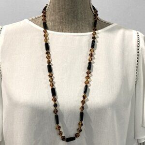 Black and Brown iridescent beaded Necklace